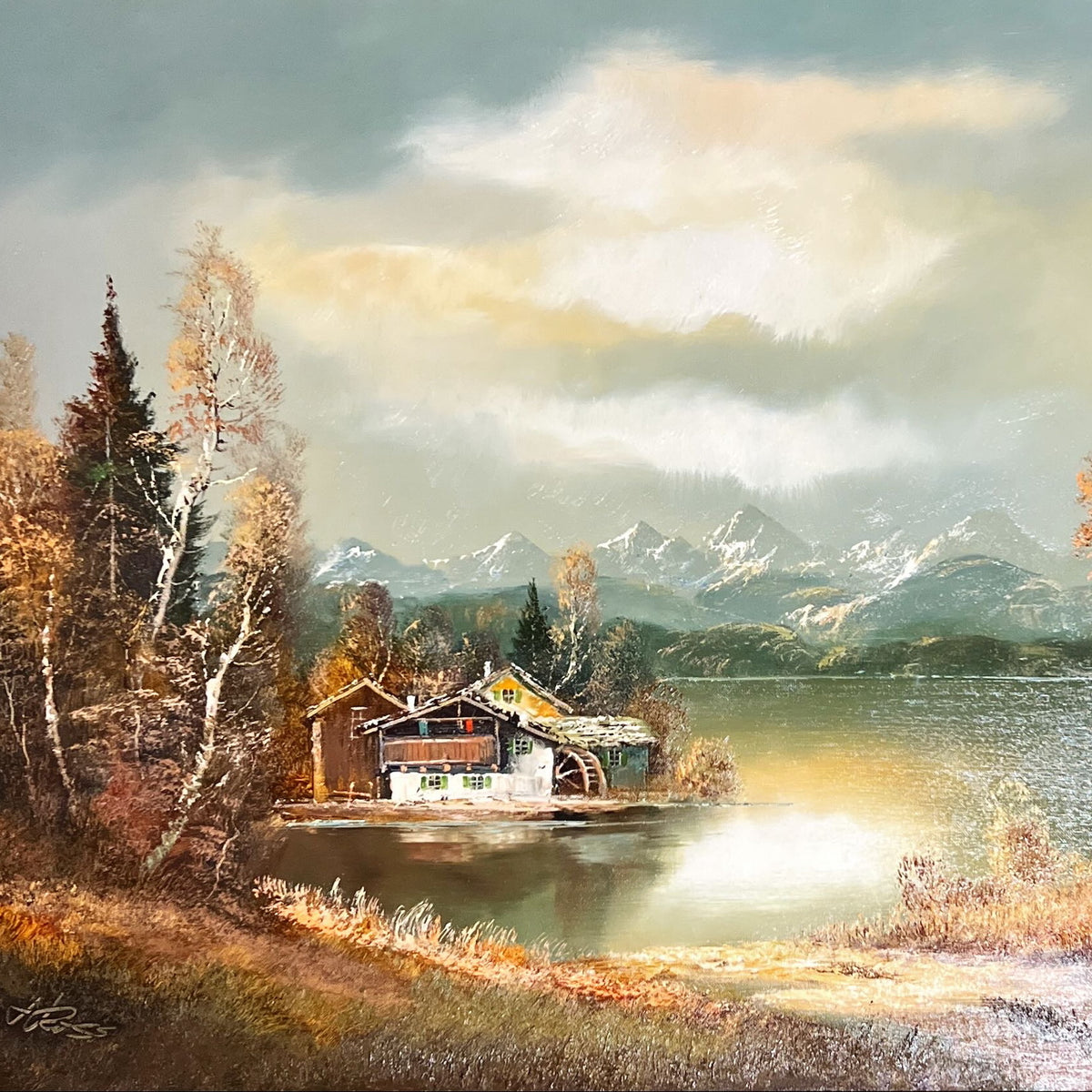Oil painting, Landscape, Cottages H. Ross, Cover view