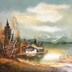 Oil painting, Landscape, Cottages H. Ross, Cover view