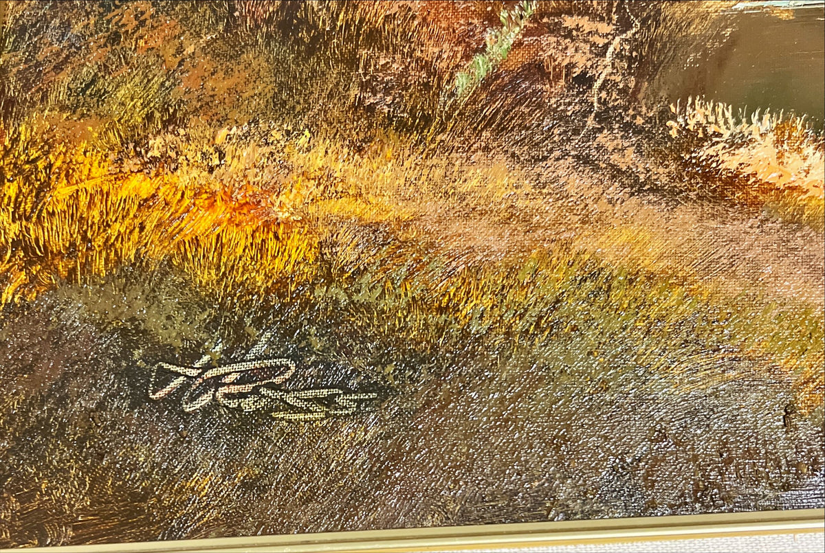 Oil painting, Landscape, Cottages H. Ross, Signature view