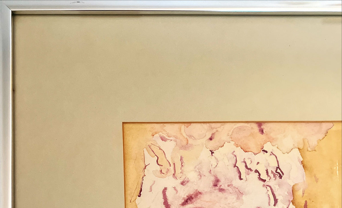 Watercolour painting, Floral, Figures Georgette Dugay, Damage view