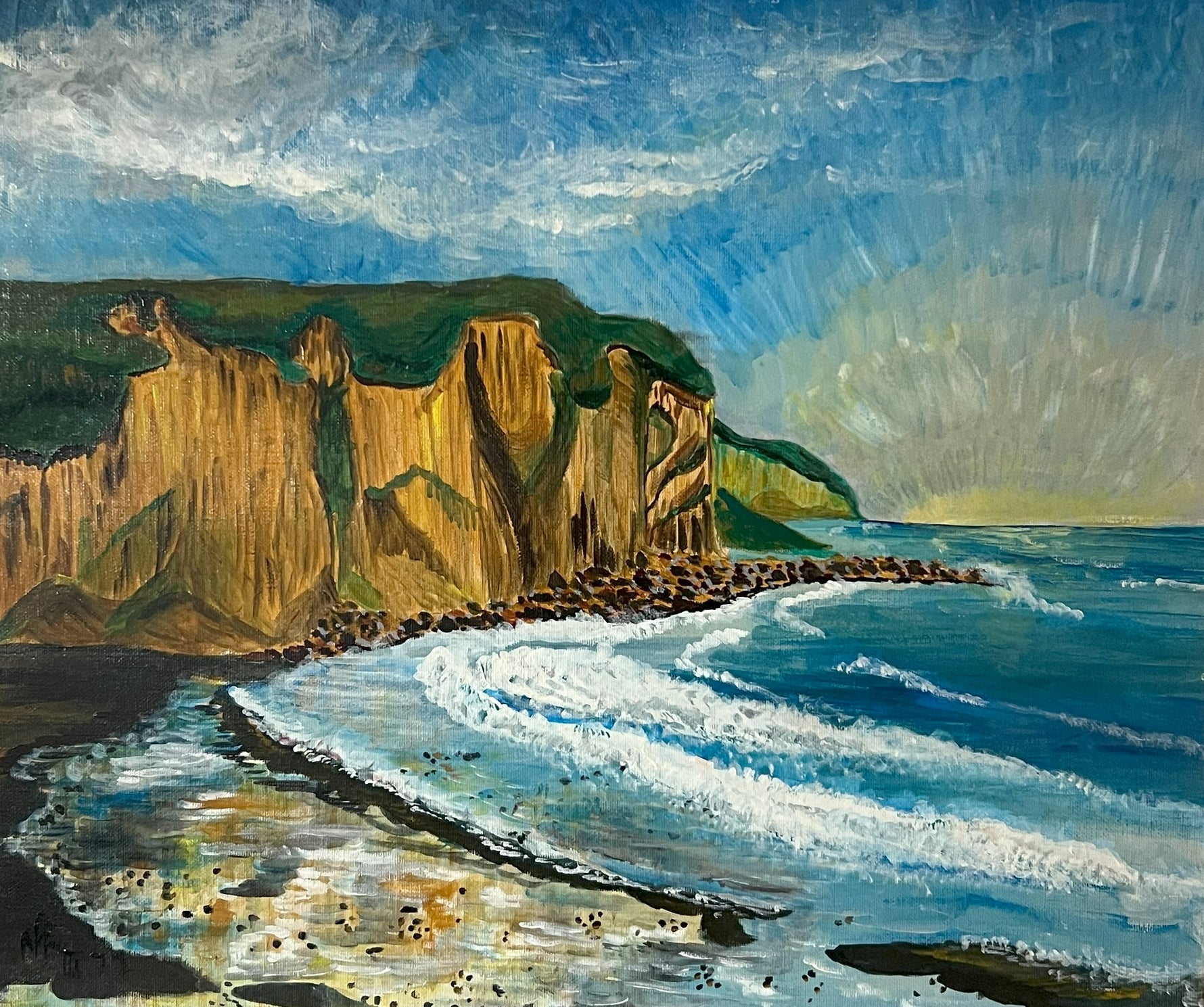 Mixed Media painting, Landscape Unknown Artist, Art view