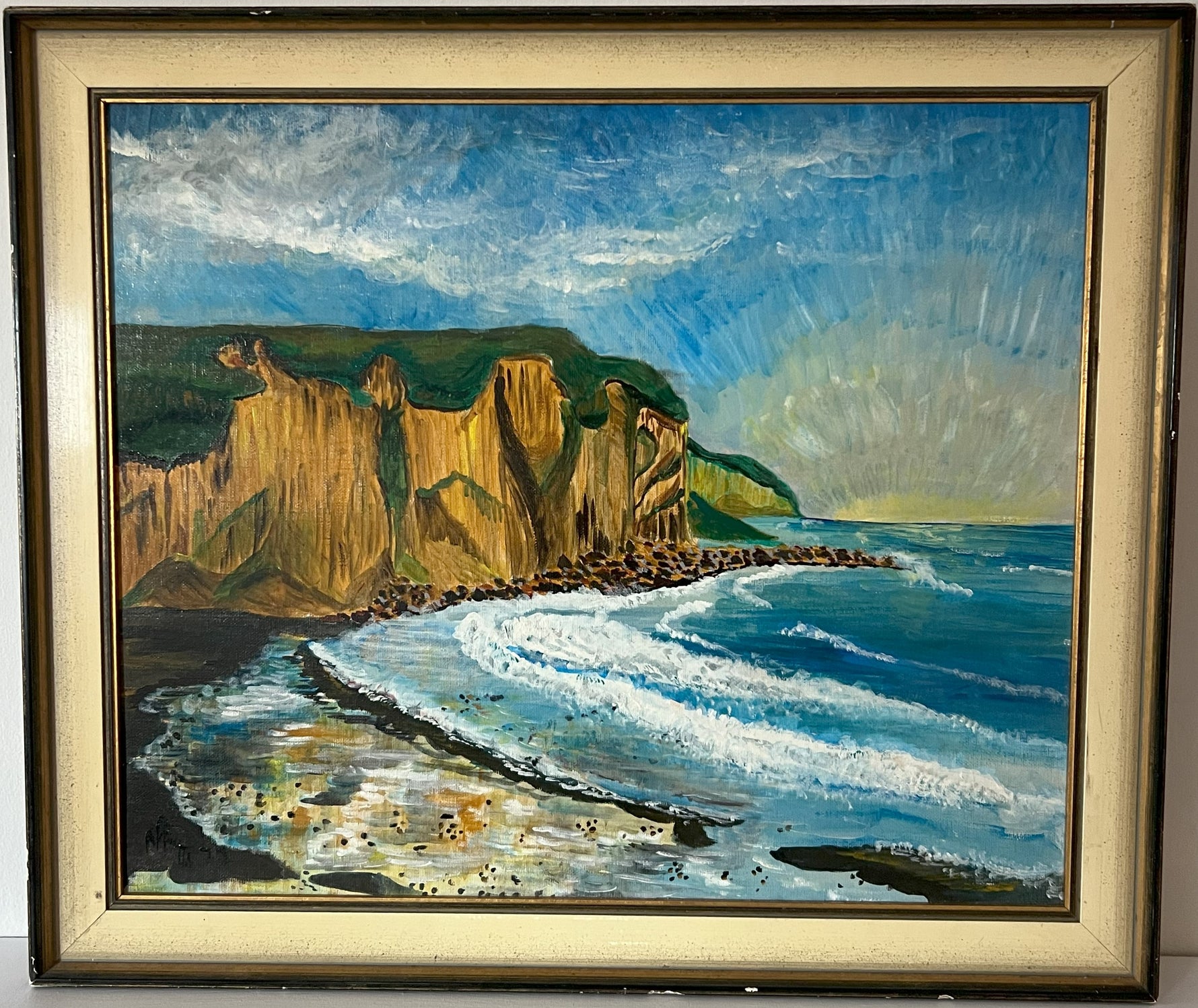 Mixed Media painting, Landscape Unknown Artist, Front view