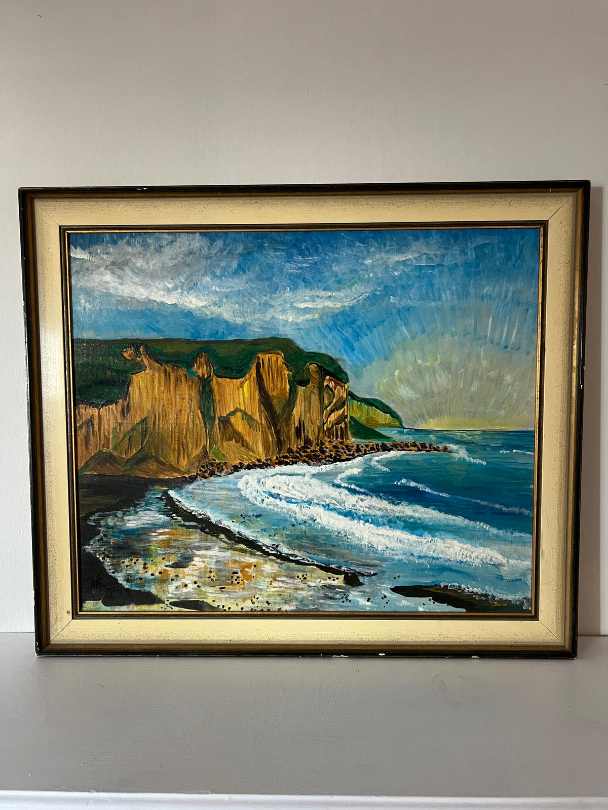 Mixed Media painting, Landscape Unknown Artist, General view