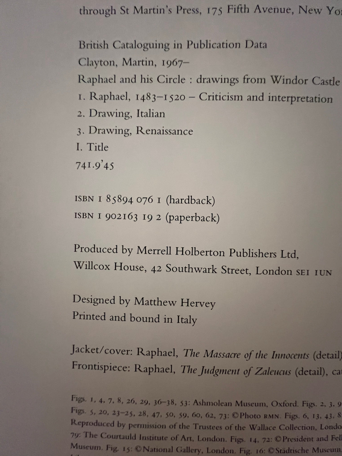 Book, Art History, Renaissance, Italian, Michael Clayton, Raphael and His Circle: Drawings from Windsor Castle, Inside view