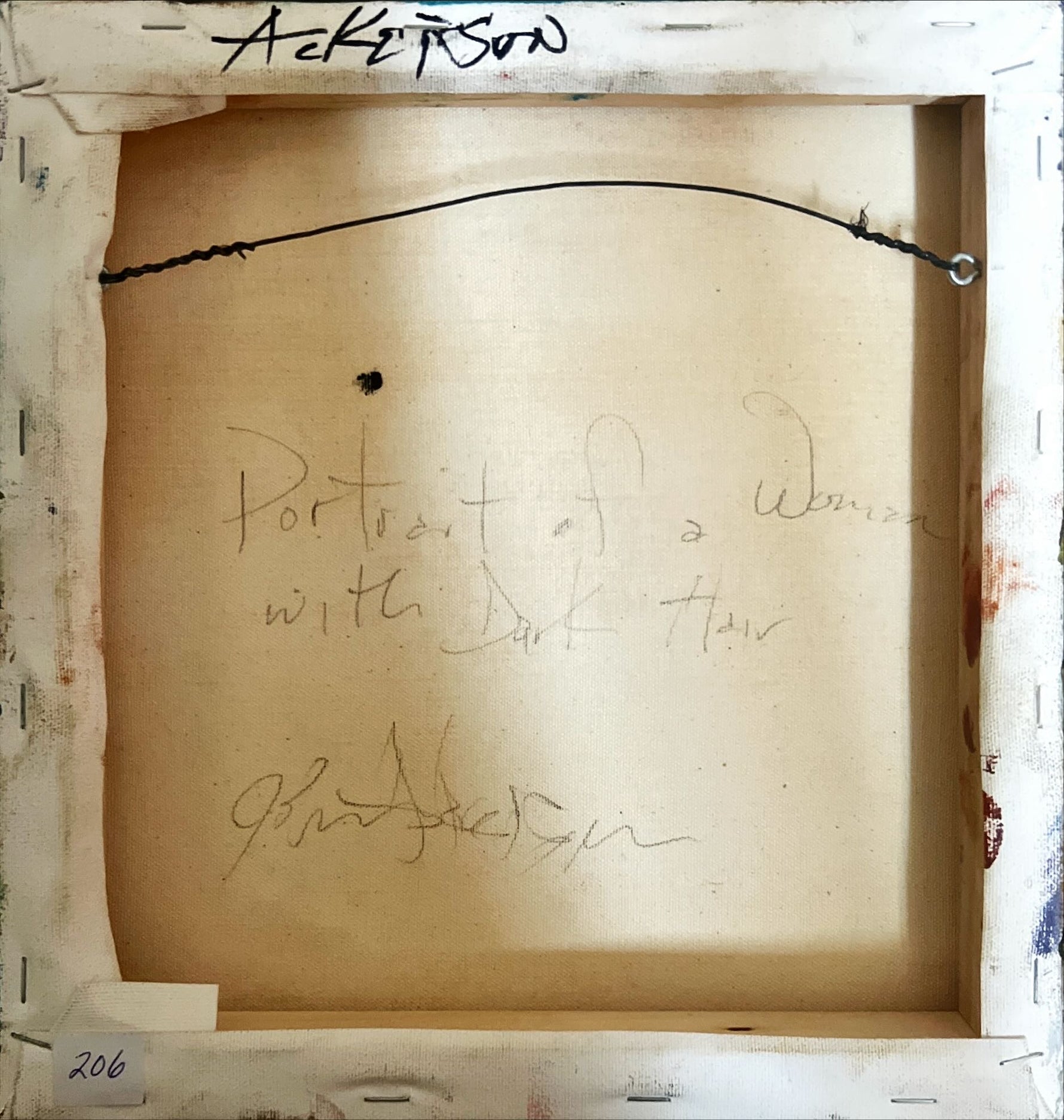 Mixed Media painting, Portrait John Ackerson, Back view