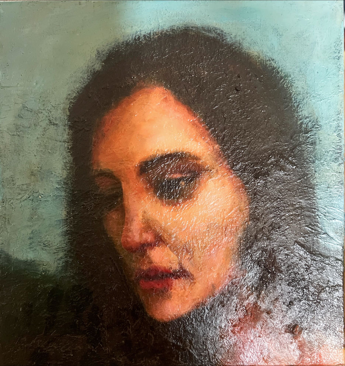 Mixed Media painting, Portrait John Ackerson, Front view