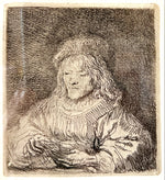 Mixed Media painting, Figures Rembrant, Closeup view