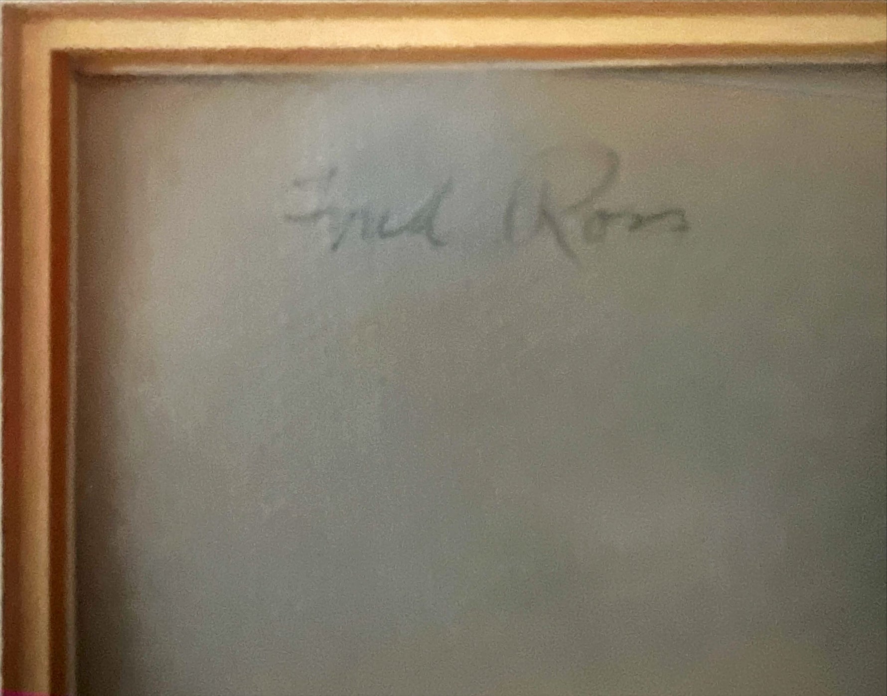 Mixed Media painting, Portrait, Ballerina Fred Ross, Signature view