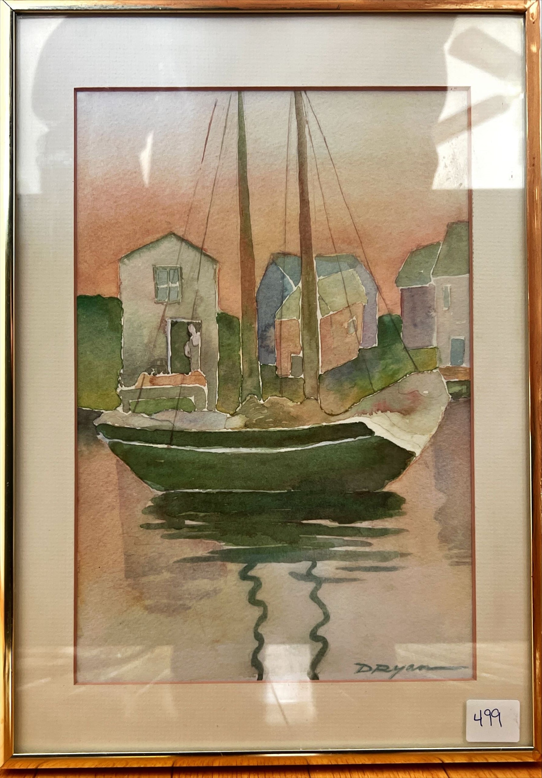 Watercolour painting, Nautical D. Ryan, Front view