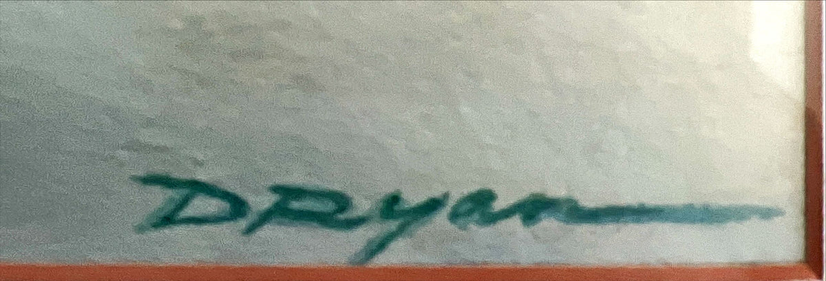Watercolour painting, Nautical D. Ryan, Signature view