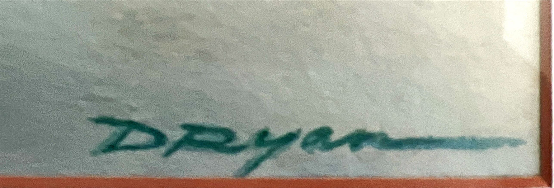 Watercolour painting, Nautical D. Ryan, Signature view