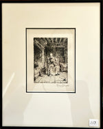 Mixed Media painting, Genre scene Marcel Jacque, Front view
