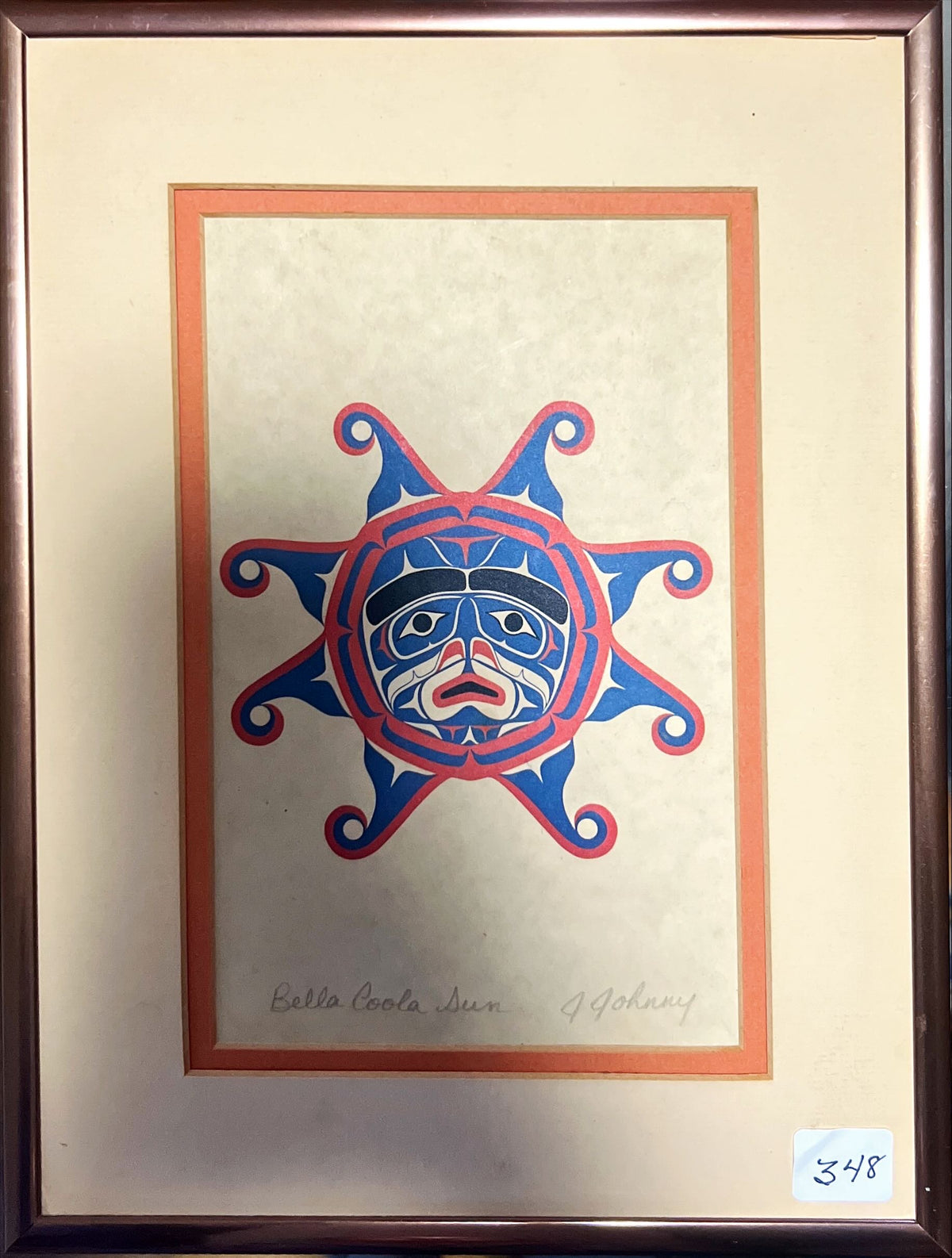 Print, Face, Sun, Abstract, J. Johnny, Front view