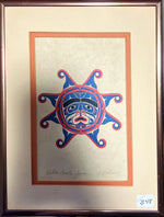 Print, Face, Sun, Abstract, J. Johnny, Front view