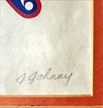 Print, Face, Sun, Abstract, J. Johnny, Signature view