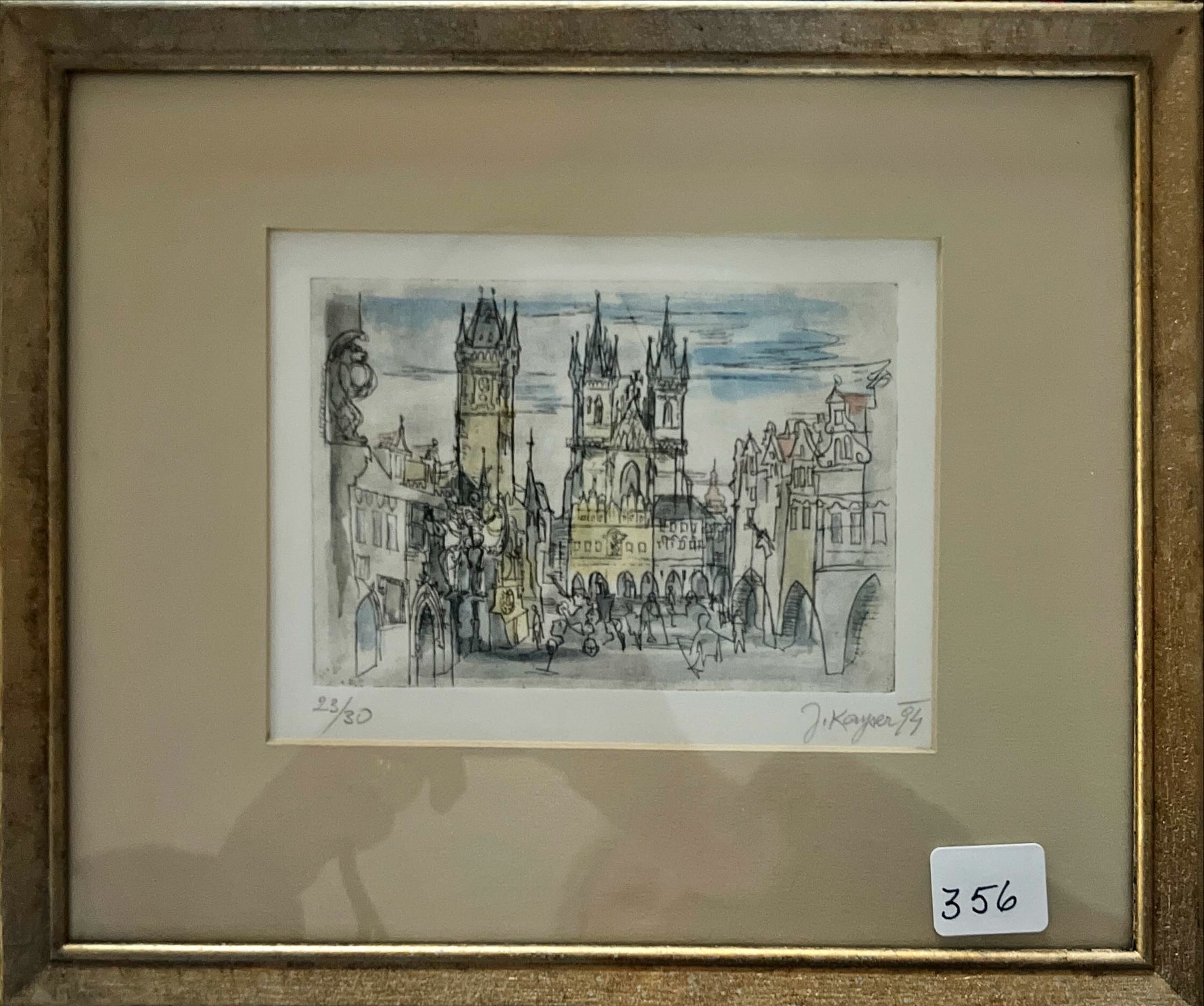 Mixed Media painting, Landscape Jiri (George) Kayser, Front view