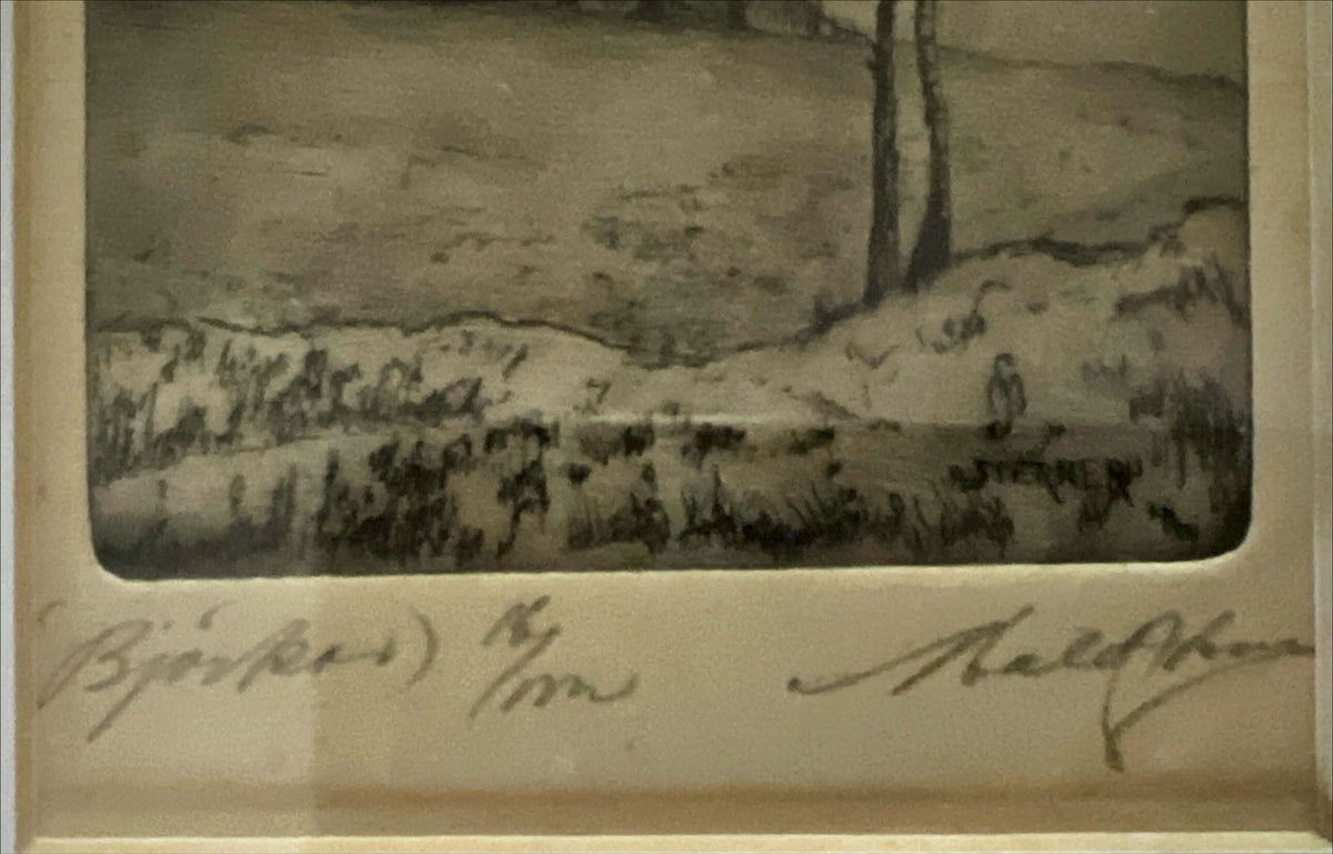 Mixed Media painting, Landscape Unknown Artist, Signature view