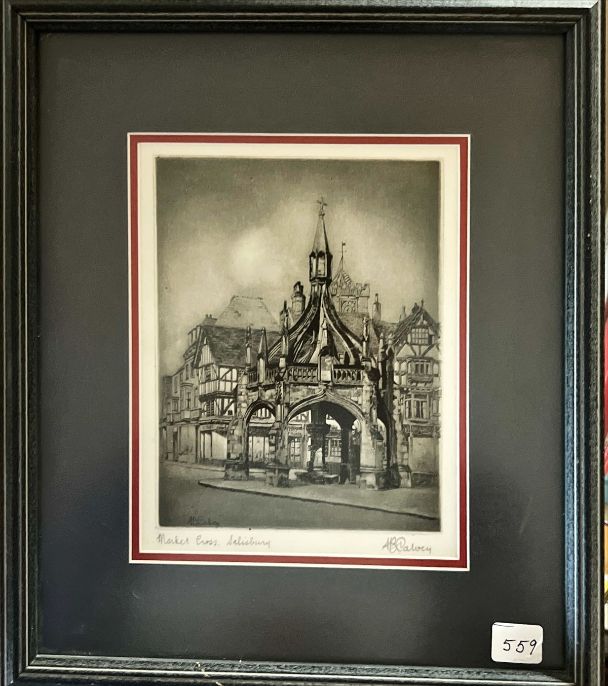Mixed Media painting, Landscape B. Calvey, Front view
