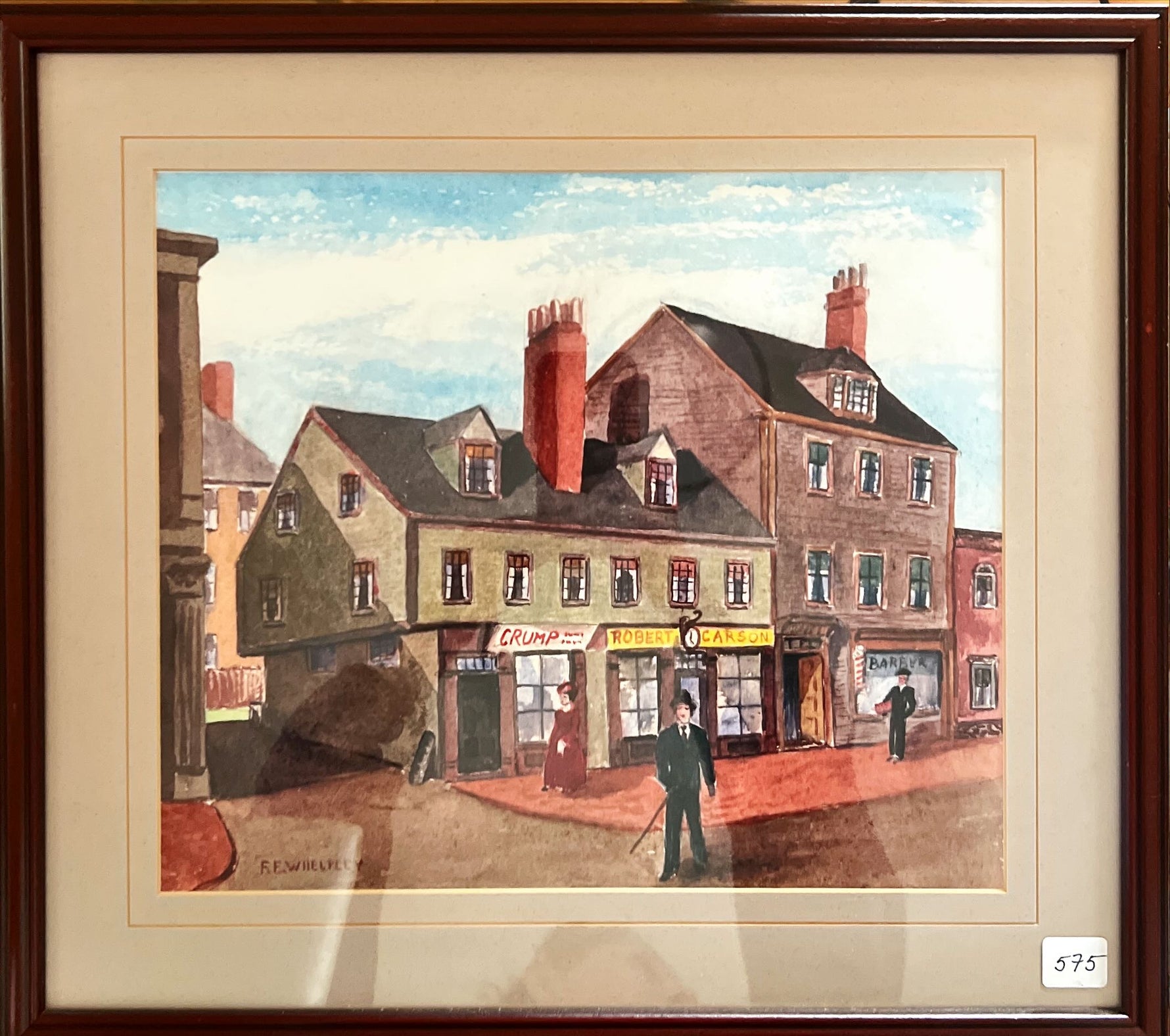 Mixed Media painting, Genre scene R.E. Whelpley, Front view