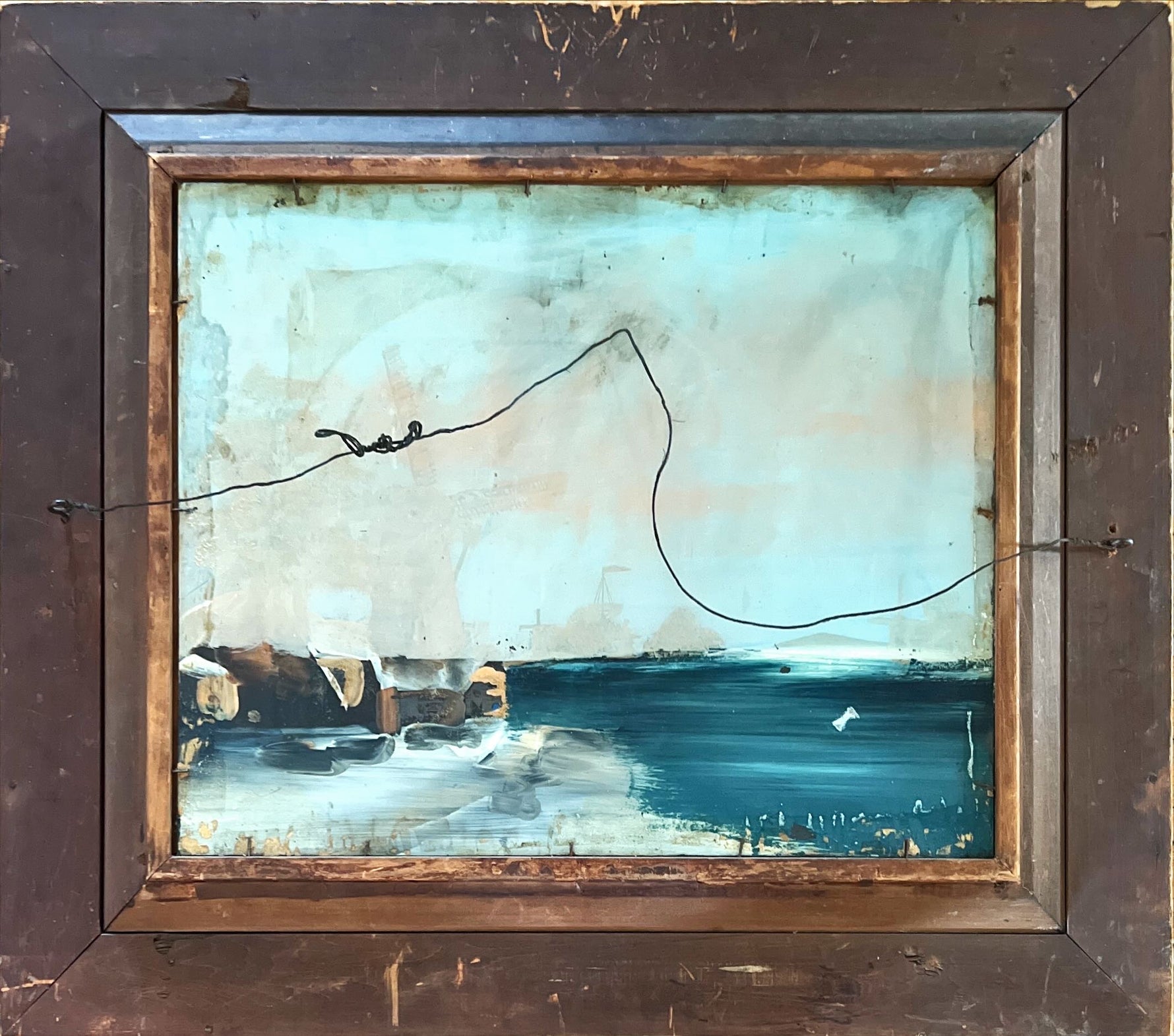 Oil painting, Landscape, Mills Unknown Artist, Back view