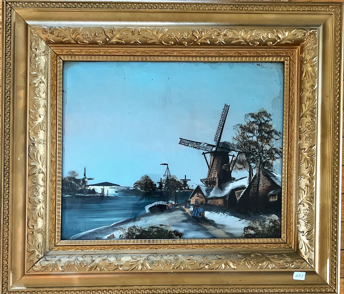 Oil painting, Landscape, Mills Unknown Artist, Front view