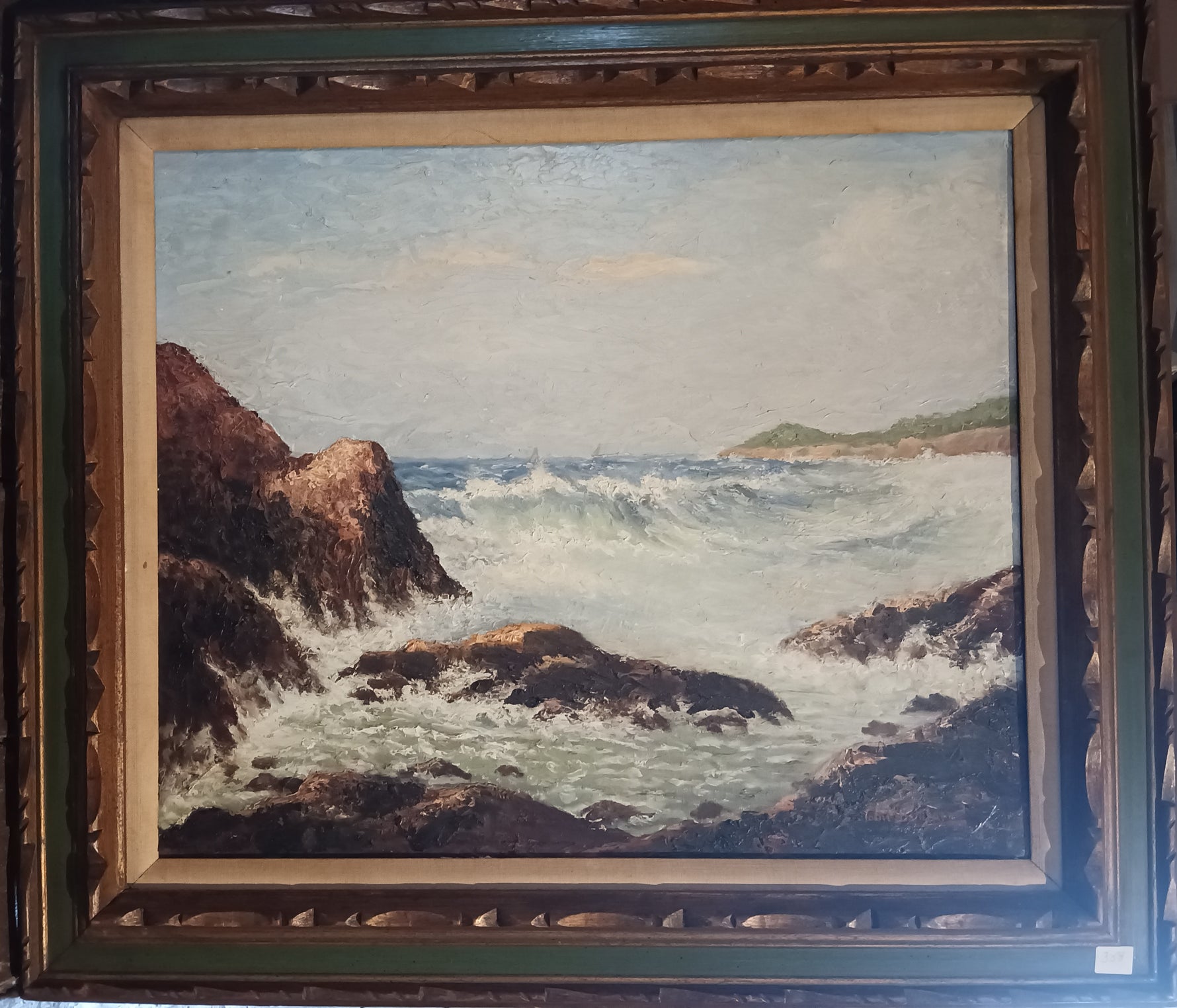 Oil painting, Seascape John Battiboro, Front view
