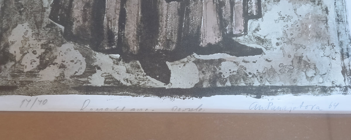 Mixed Media painting, Figures A. Panajatova, Signature view