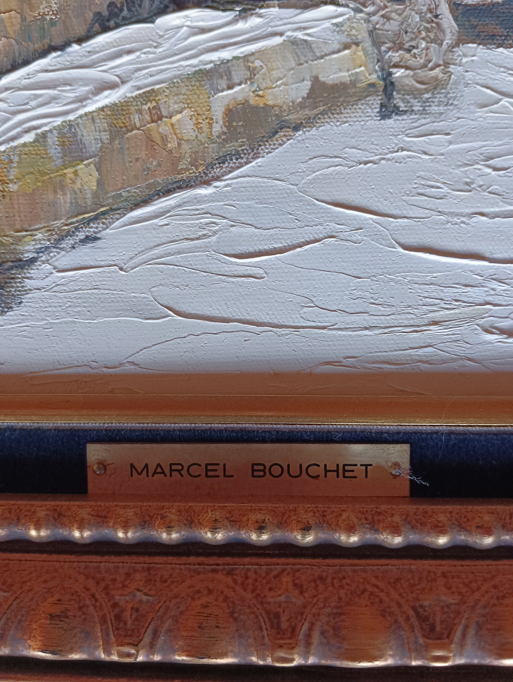 Oil painting, European scene Marcel Bouchet, Signature1 view