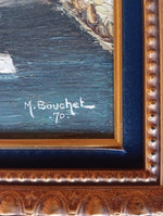 Oil painting, European scene Marcel Bouchet, Signature2 view