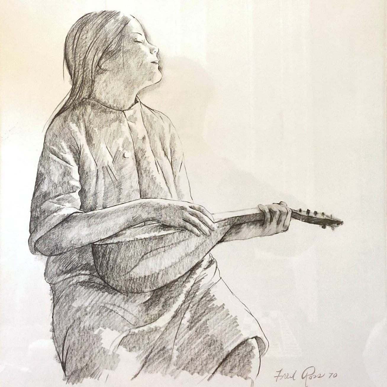 Pencil painting, Portrait Fred Ross, Cover view