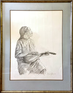 Pencil painting, Portrait Fred Ross, Front view