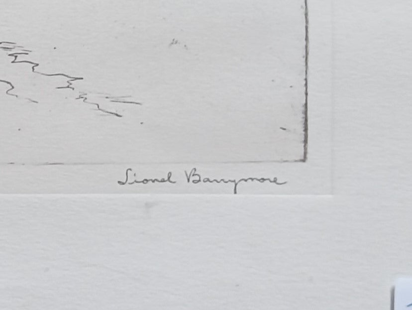 Mixed Media painting, Nautical Lionel Barrymore, Signature view