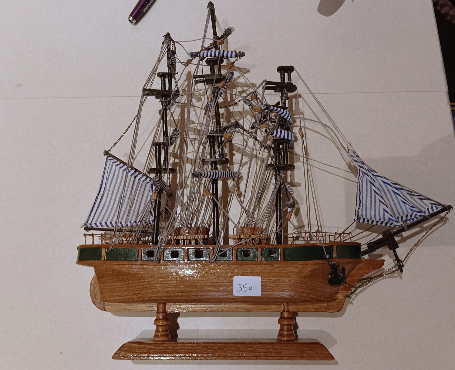 Home, Figurine, Artifact, Wooden Model Frigate Ship, Front view