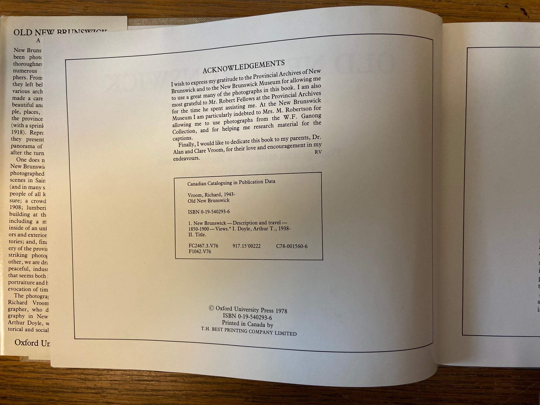 Book, Canada, Atlantic Canada, New Brunswick, Photography, Ed. Richard Vroom, Old New Brunswick: A Victorian Portrait, Inside view