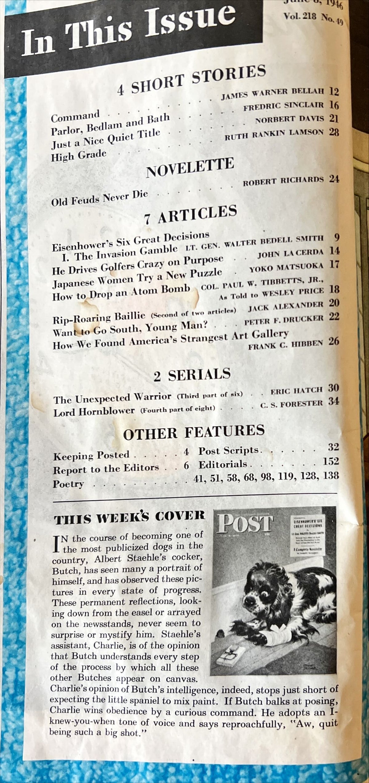 Magazine, History, Post, The Saturday Evening Post, June 8, 1946, Inside view