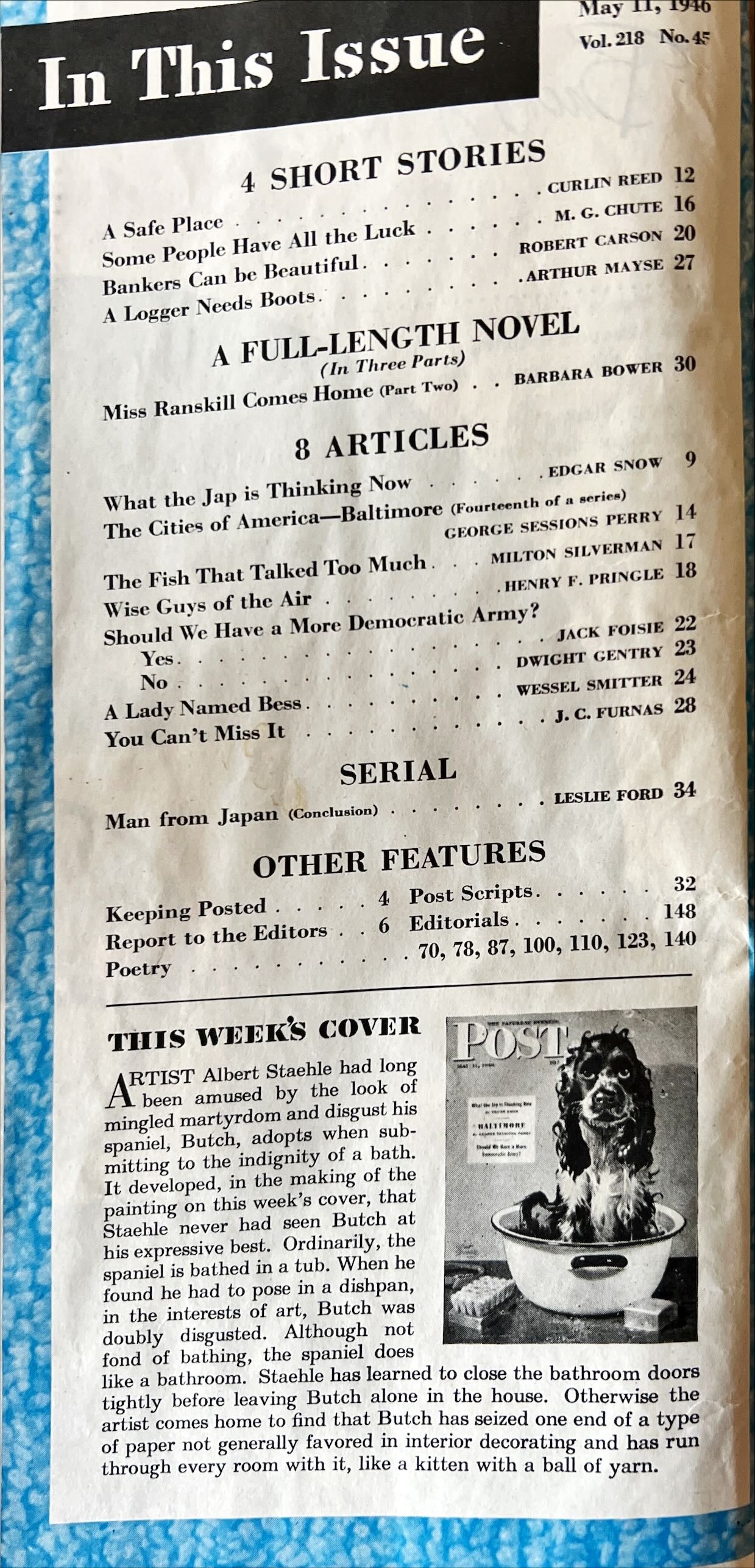 Magazine, History, Post, The Saturday Evening Post, May 11, 1946, Inside view
