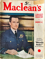 Magazine, History, Maclean's, Maclean's Canada's National Magazine, March 15, 1940, Front view