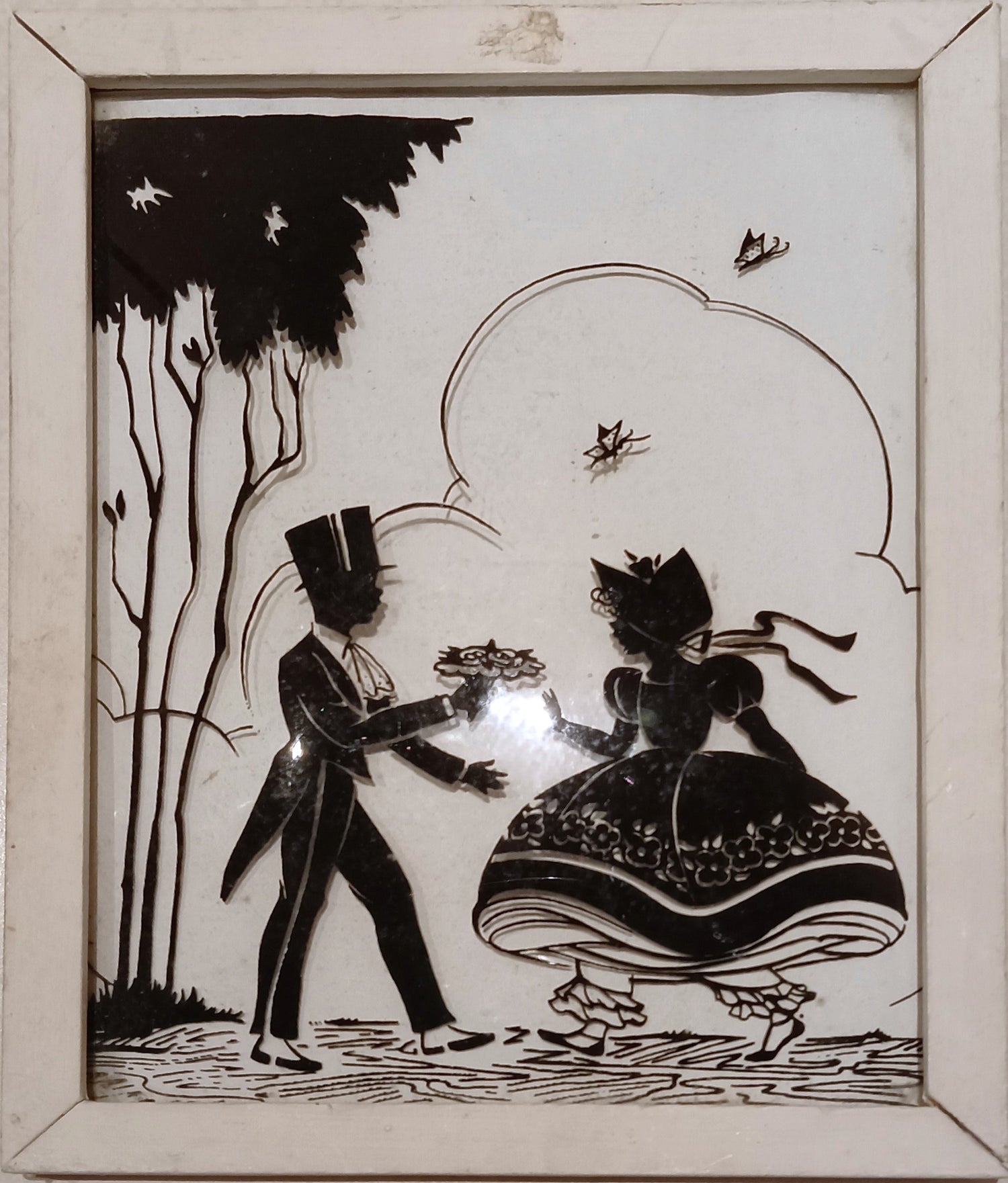 Craft work, Silhouette Art, Material: Glass, Unknown Artist, Front view