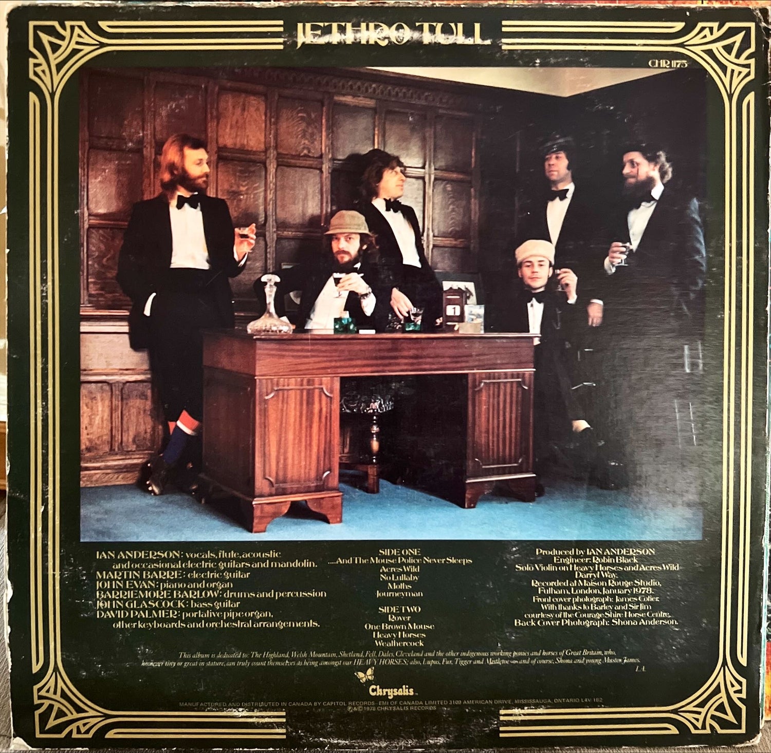 Vinyl record, Rock Jethro Tull, Back view