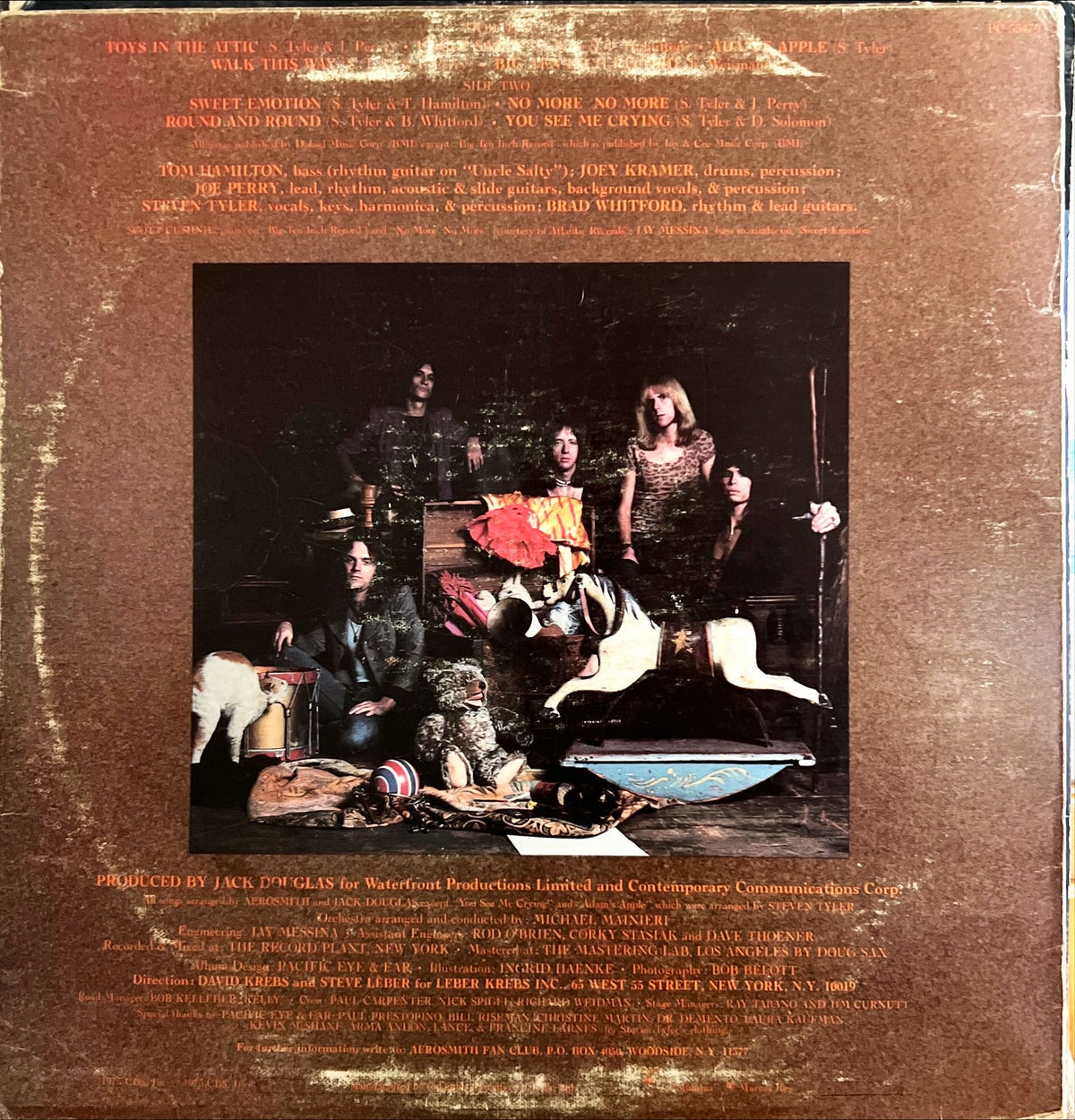 Vinyl record, Rock Aerosmith, Back view