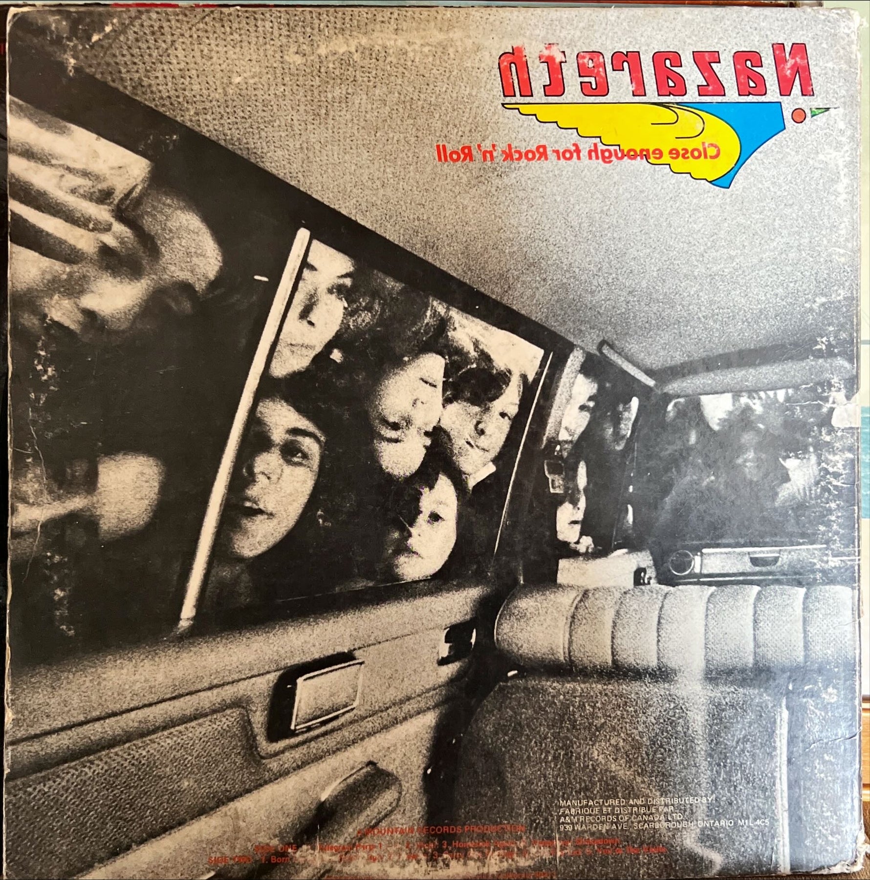 Vinyl record, Rock Nazareth, Back view