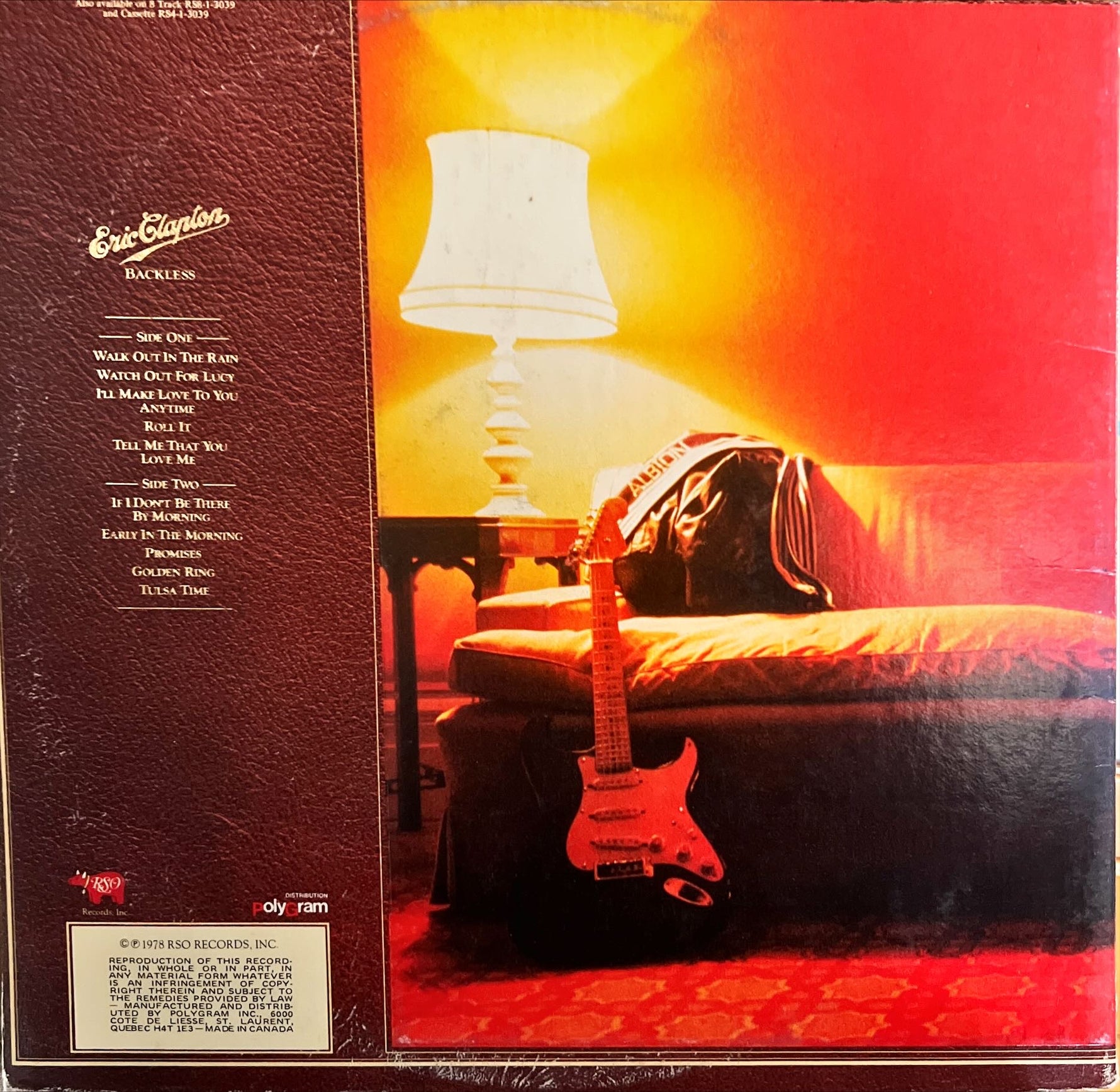 Vinyl record, Rock Eric Clapton, Back view