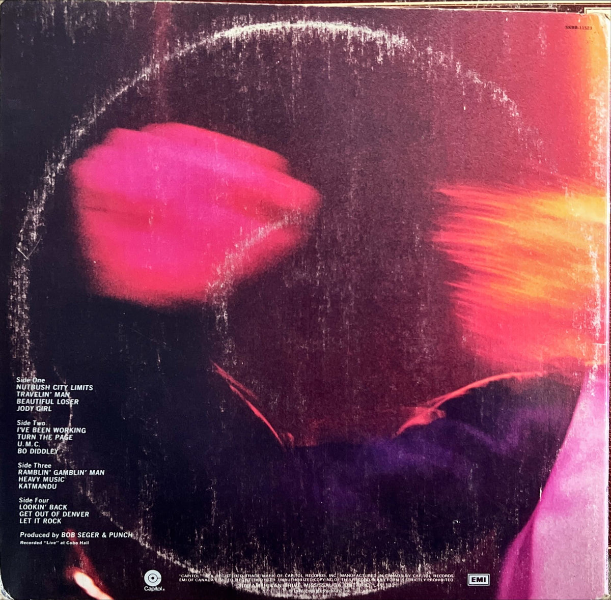 Vinyl record, Rock Bob Seger, Back view
