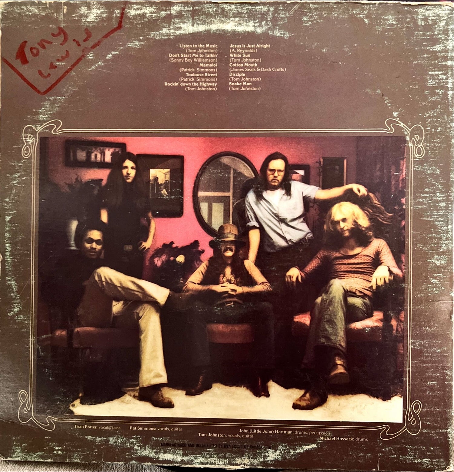 Vinyl record, Rock The Dobbie Brothers, Back view