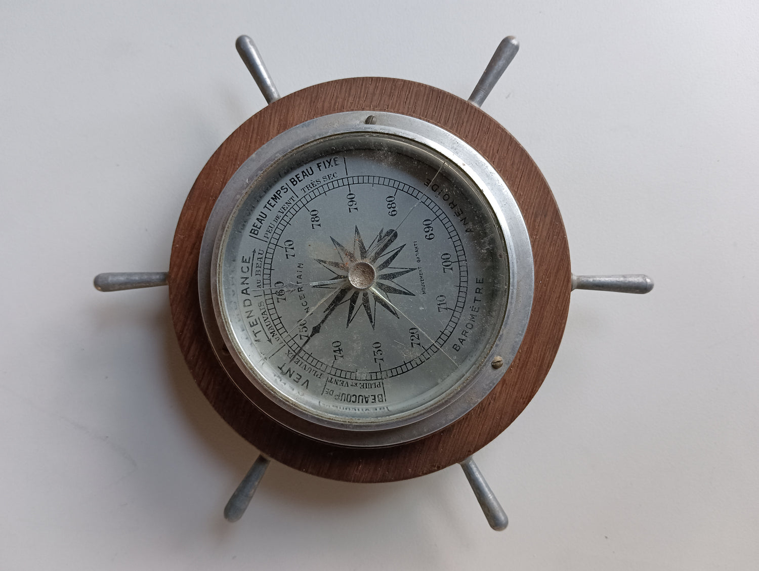 Barometer, Tool, Ship Wheel Barometer (Vintage), Front view