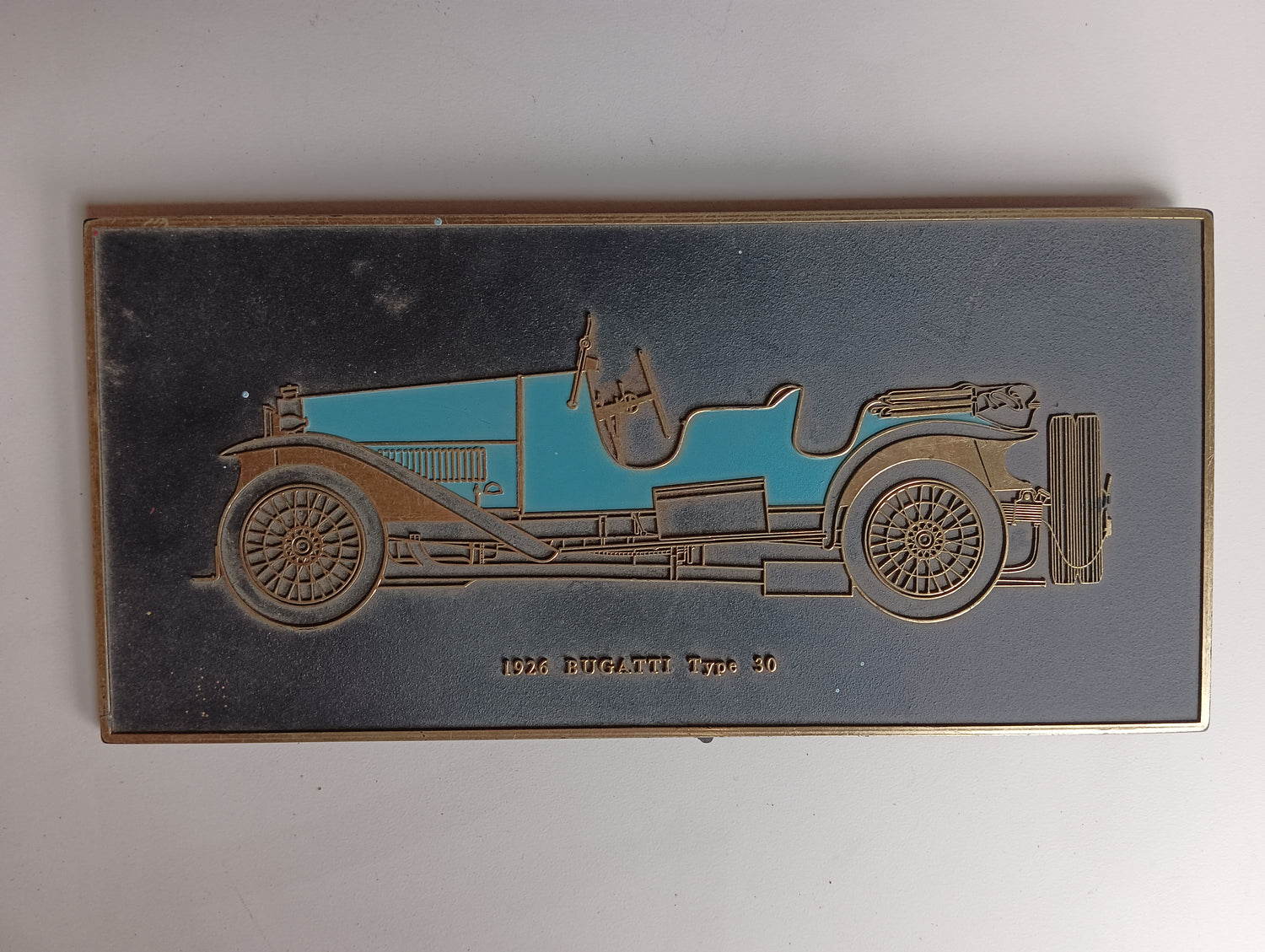 Artifact, Plate, 1926 Bugatti Type 30 License Plate Cover, Front view