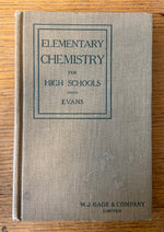 Book, Education, Nevil Norton Evans, Elementary Chemistry for High School, Front view