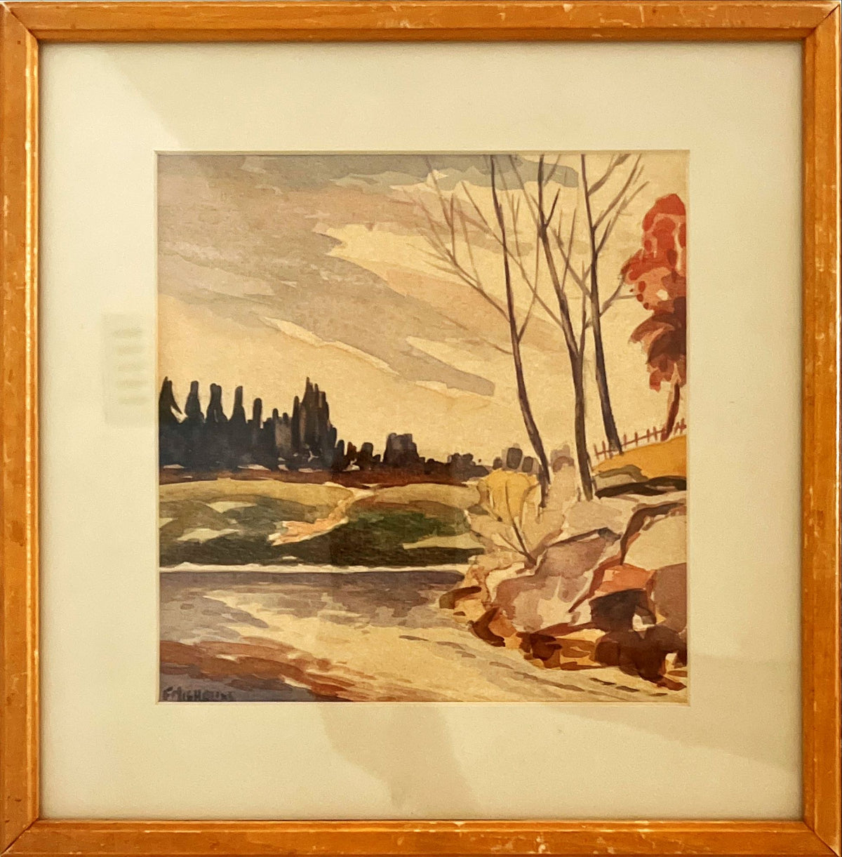 Watercolour painting, Landscape Fred Nicholas, Front view