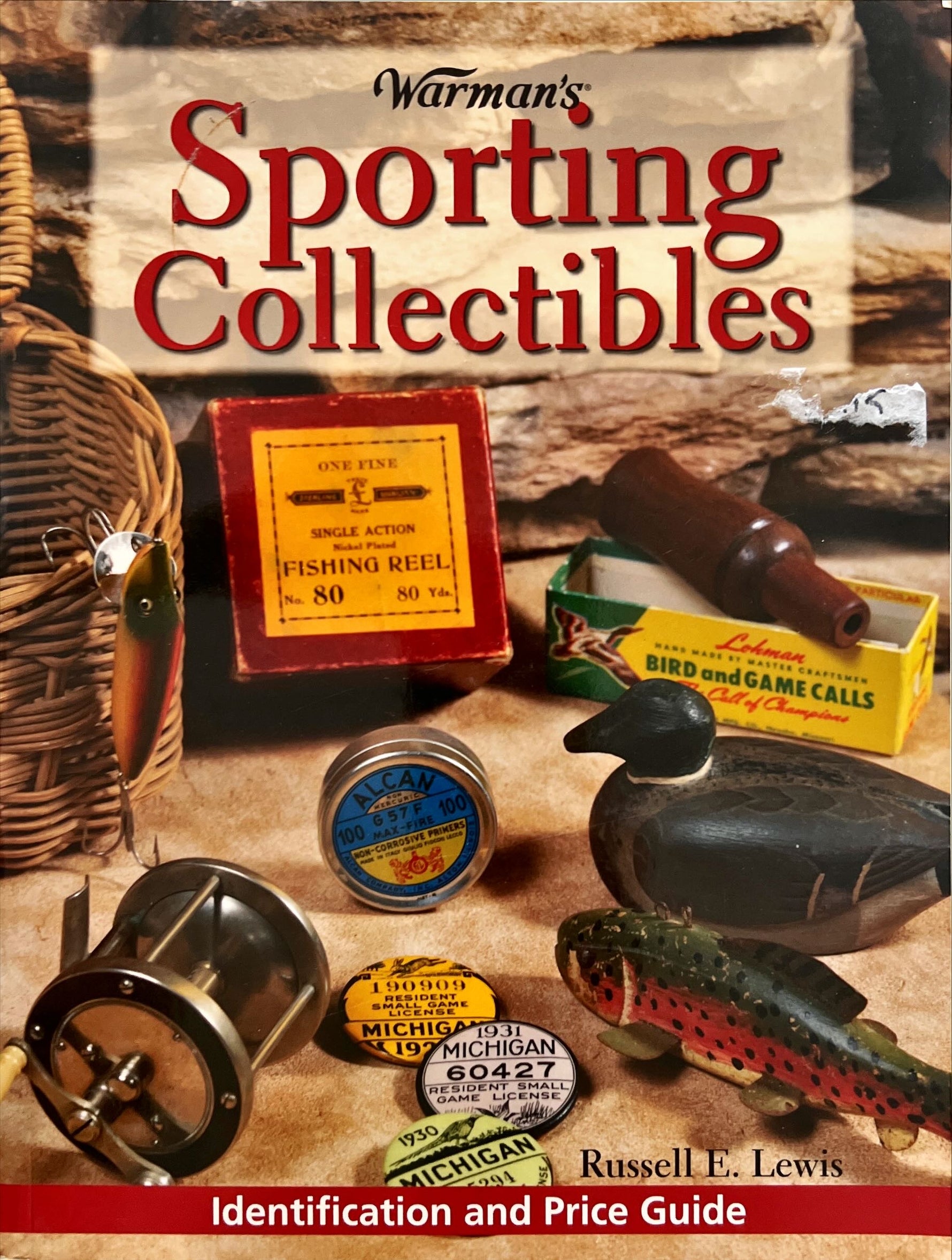 Book, Antique, Collectibles, Russell E. Lewis, Warman's Sporting Collectibles: Identification and Price Guide, Front view