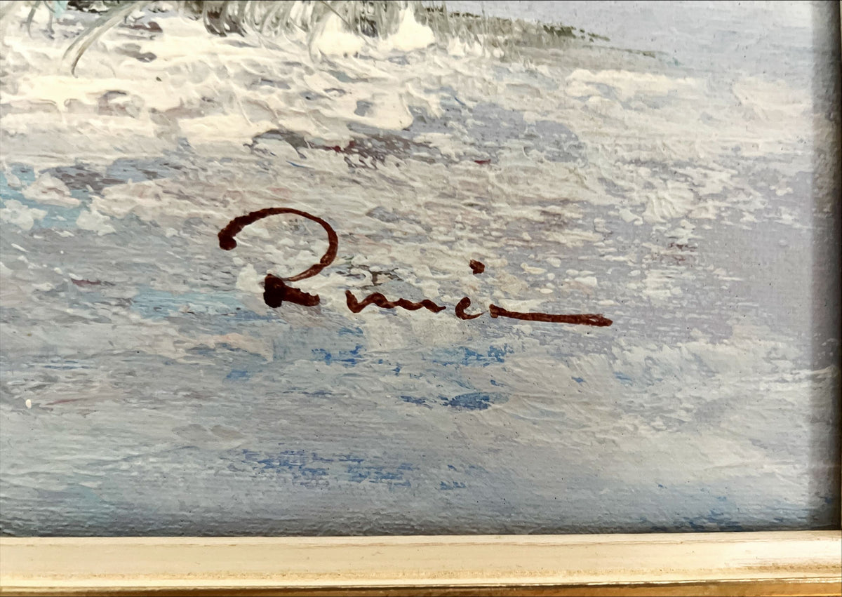 Oil painting, Seascape Unknown Artist, Signature view